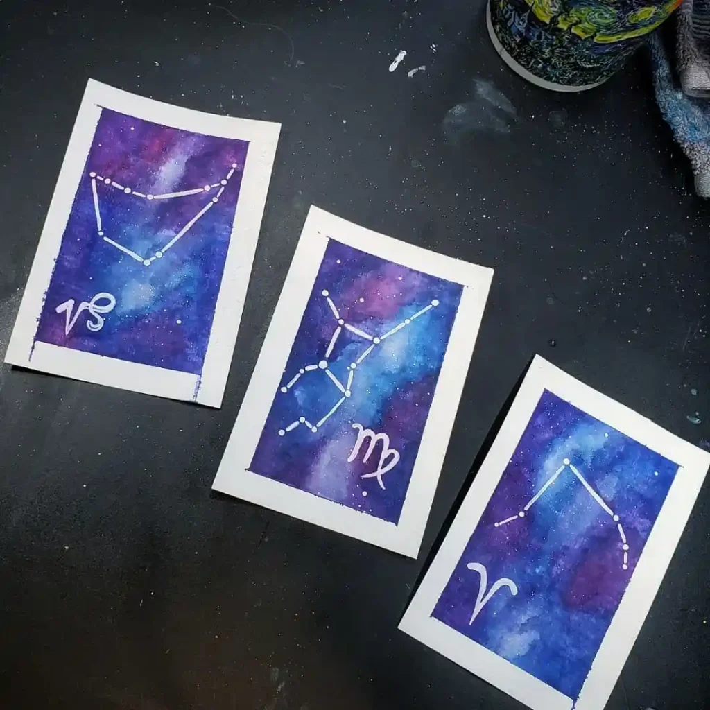 Watercolor Constellation Drawing Ideas 14