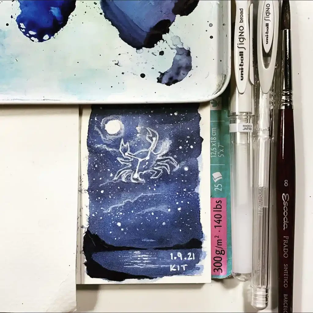 Watercolor Constellation Drawing Ideas 17