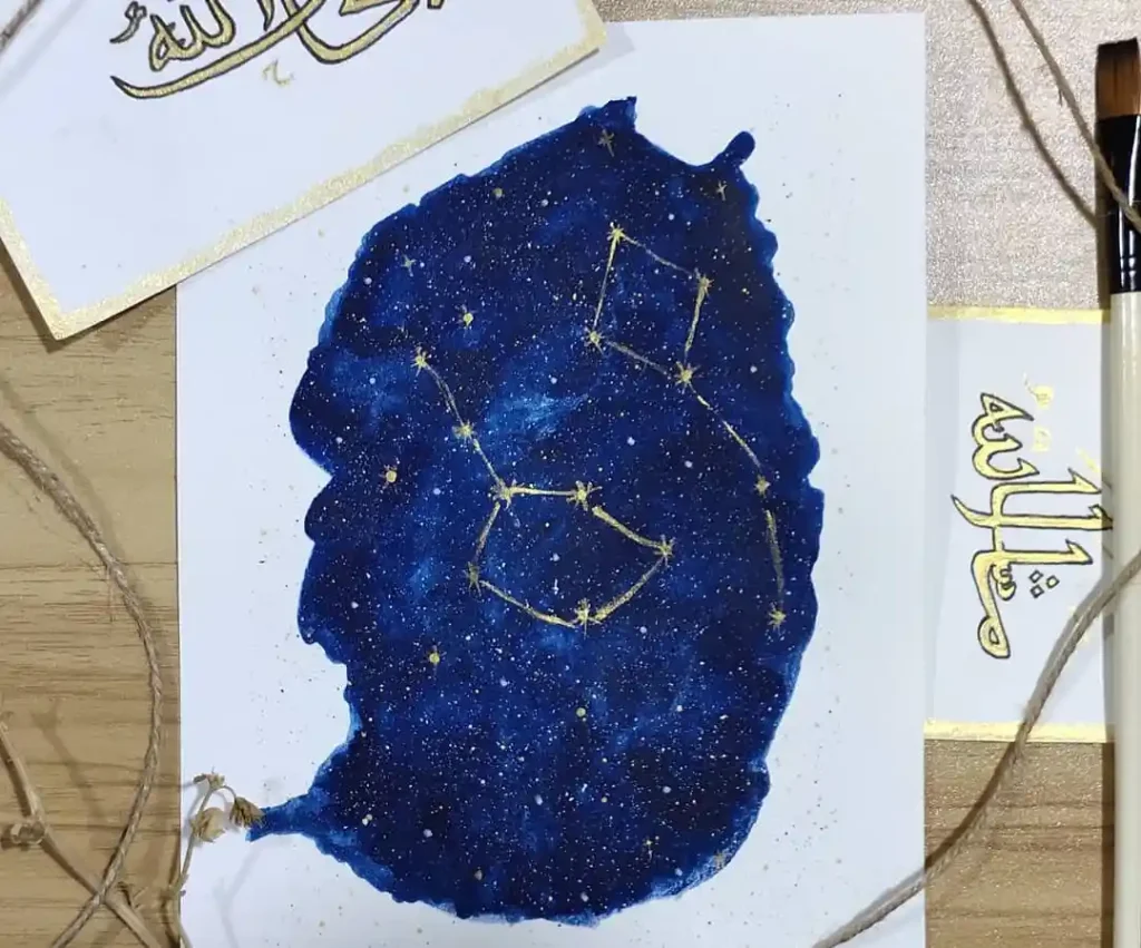 Watercolor Constellation Drawing Ideas 20