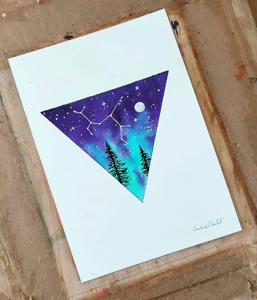 Watercolor Constellation Drawing Ideas 8