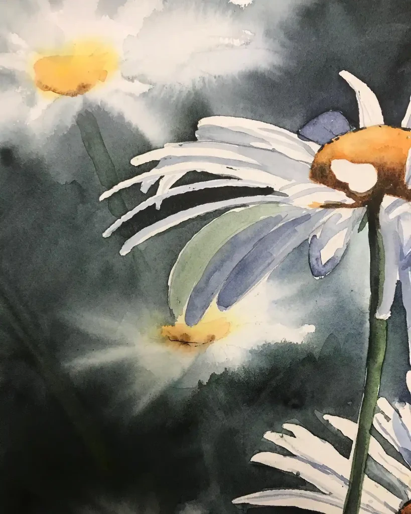 Watercolor Daisy Drawing Ideas (11)