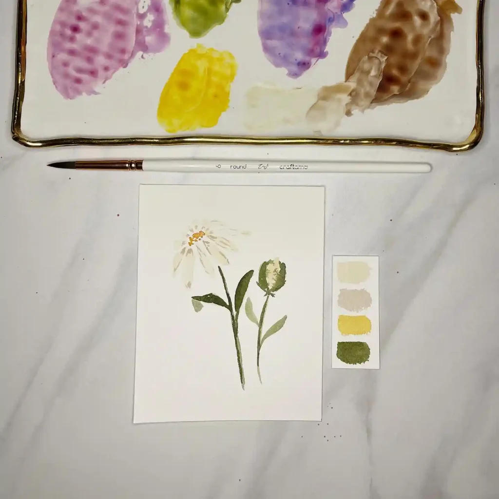 Watercolor Daisy Drawing Ideas (20)