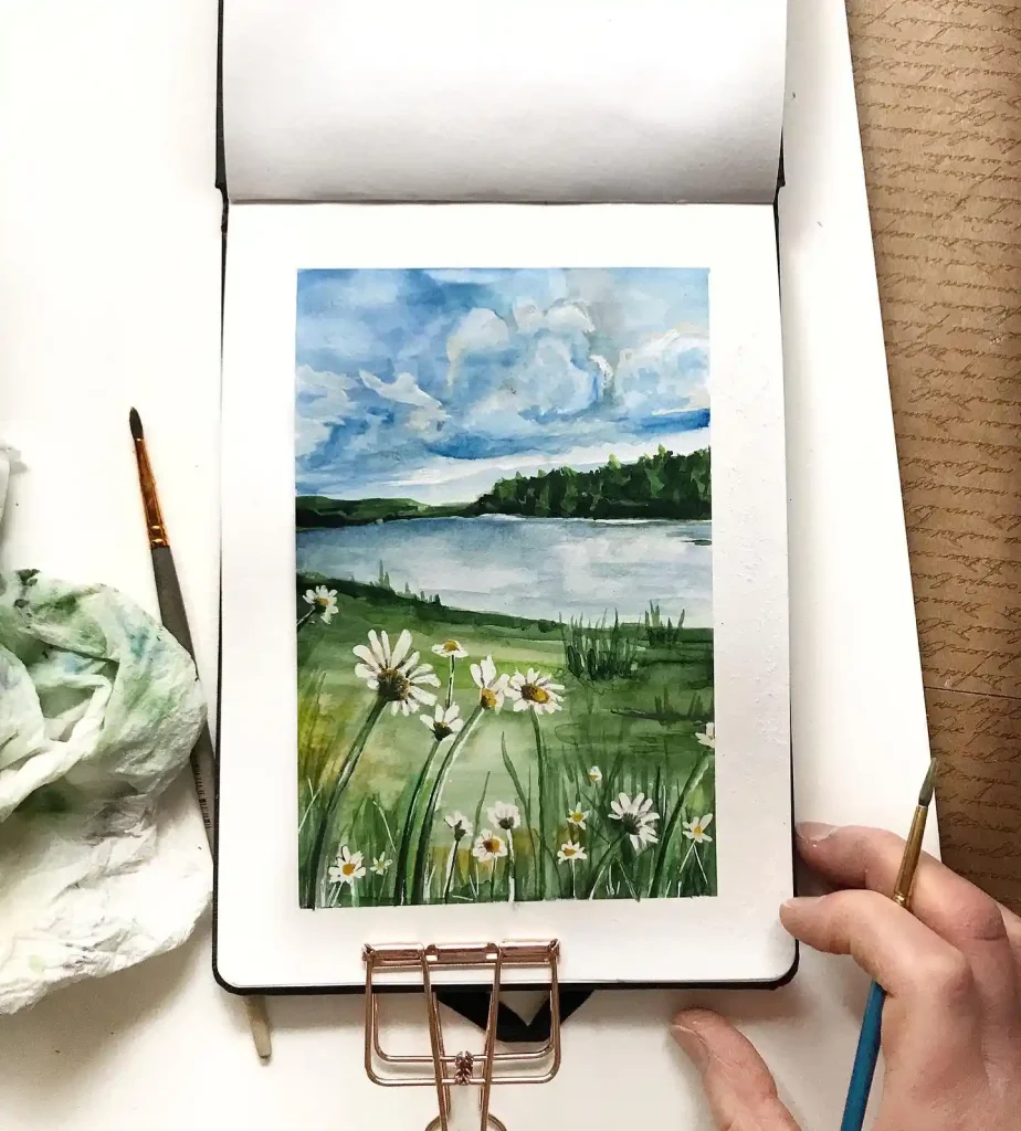 Watercolor Daisy Drawing Ideas (21)