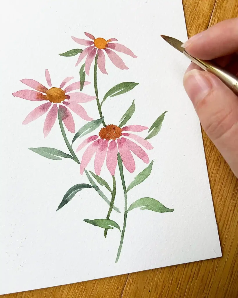 Watercolor Daisy Drawing Ideas (28)