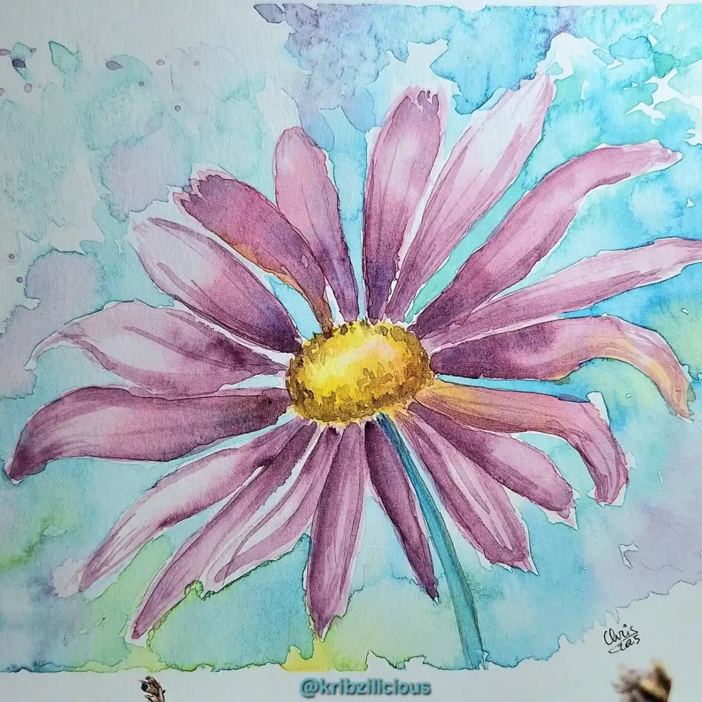 Watercolor Daisy Drawing Ideas (5)