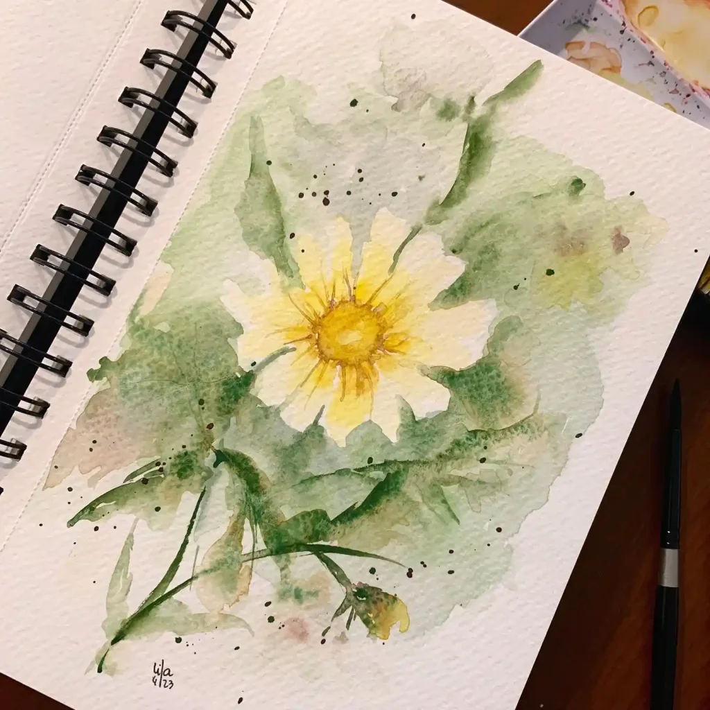 Watercolor Daisy Drawing Ideas (8)
