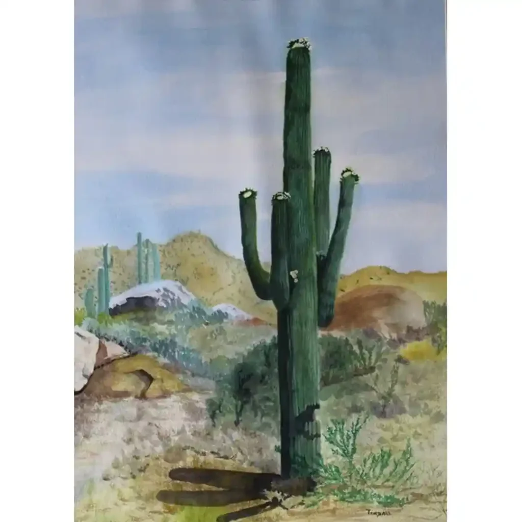 Watercolor Desert Cactus Drawing Ideas 5