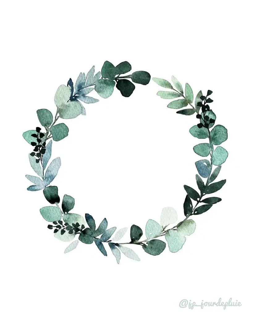 Watercolor Floral Wreath drawing Ideas (10)