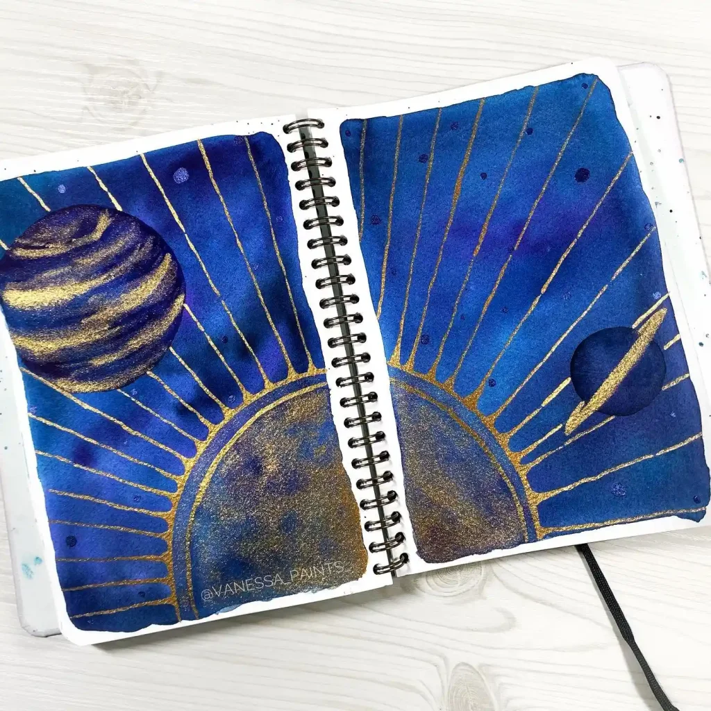 Watercolor Galaxy Drawing Ideas 16