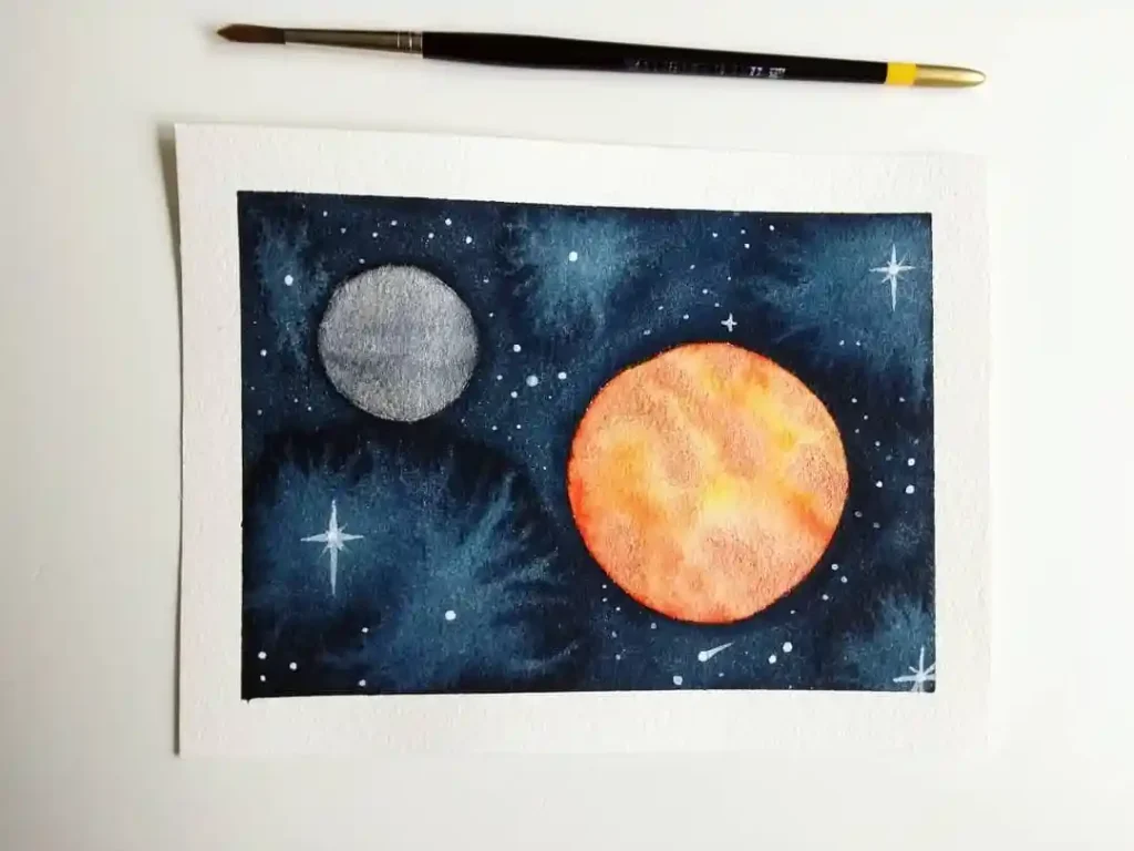Watercolor Galaxy Drawing Ideas 17