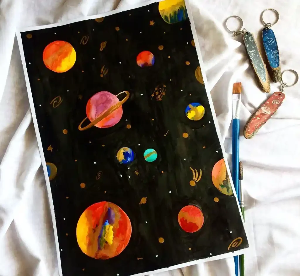 Watercolor Galaxy Drawing Ideas 20