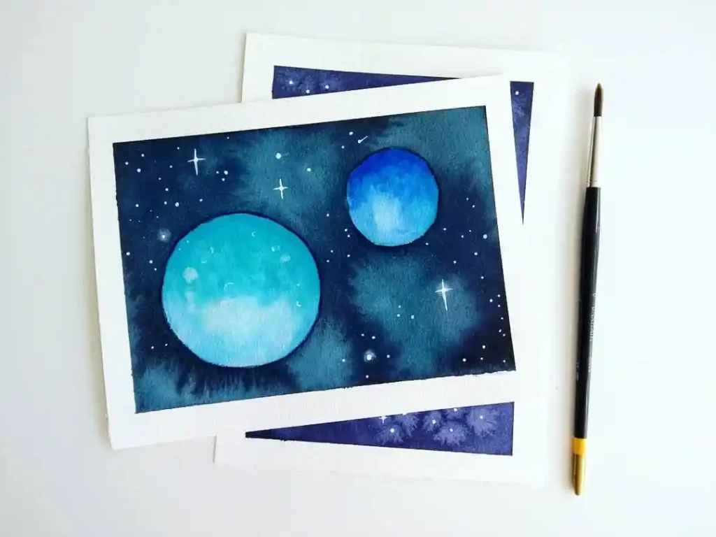 Watercolor Galaxy Drawing Ideas 21