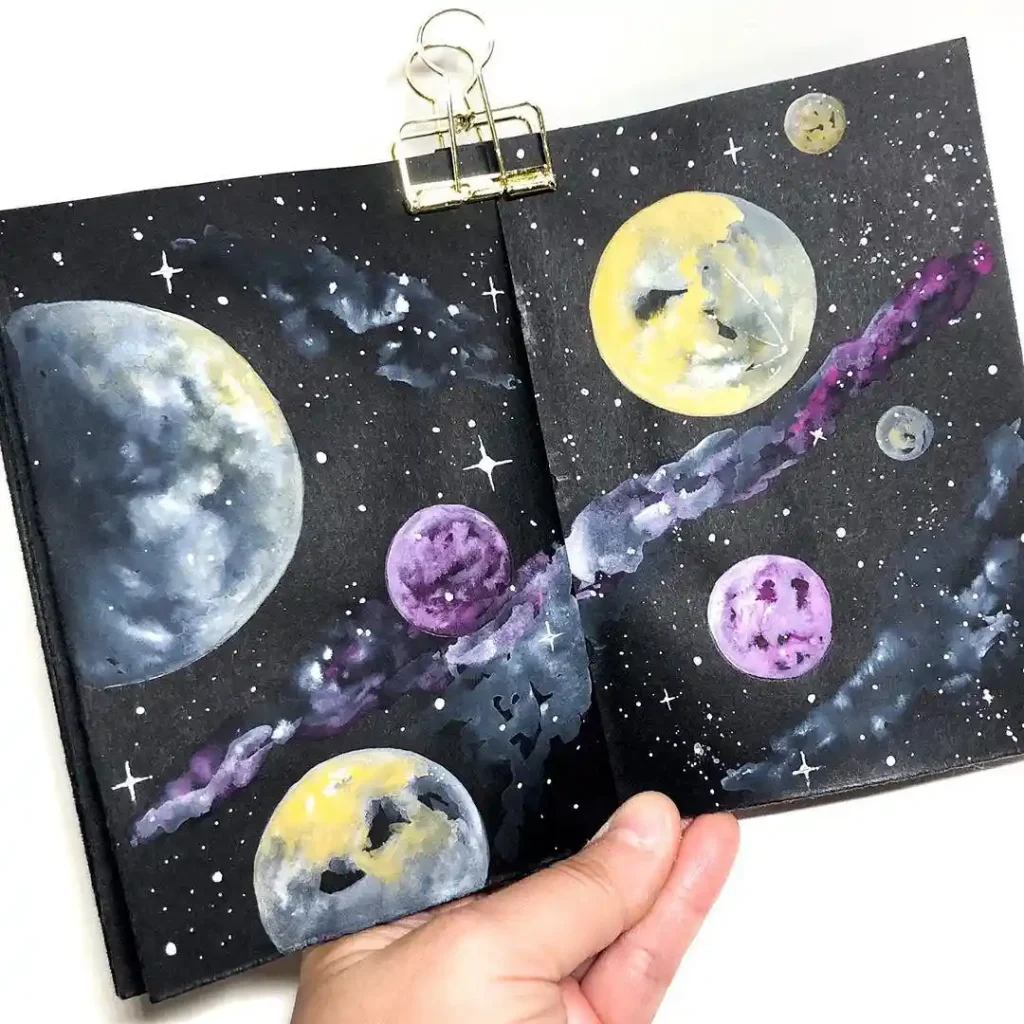 Watercolor Galaxy Drawing Ideas 22