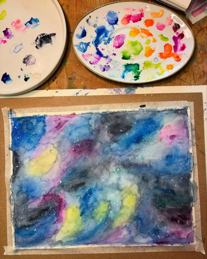 Watercolor Galaxy Drawing Ideas 3