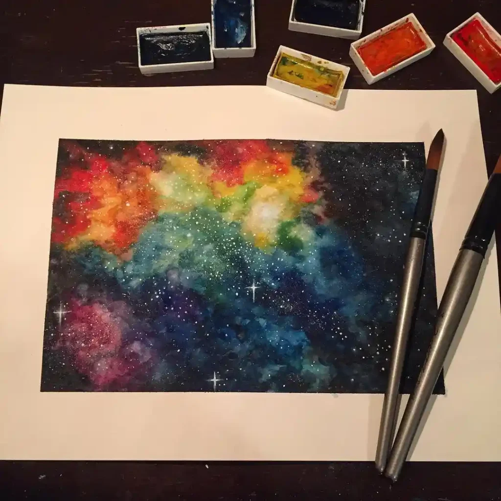Watercolor Galaxy Drawing Ideas 4