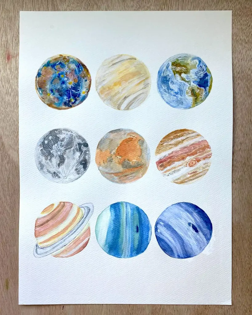 Watercolor Galaxy Drawing Ideas 5