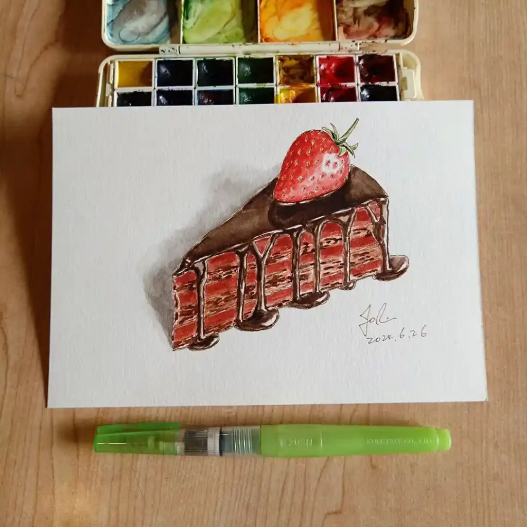 Watercolor food Drawing Ideas 10