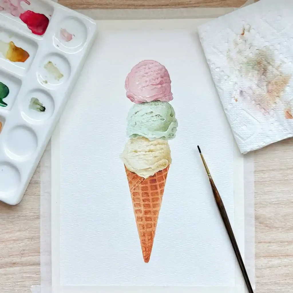 Watercolor food Drawing Ideas 14
