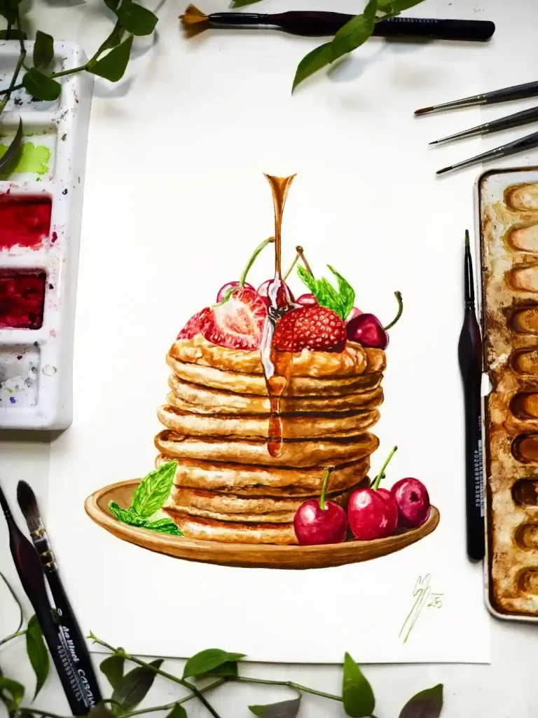 Watercolor food Drawing Ideas 15