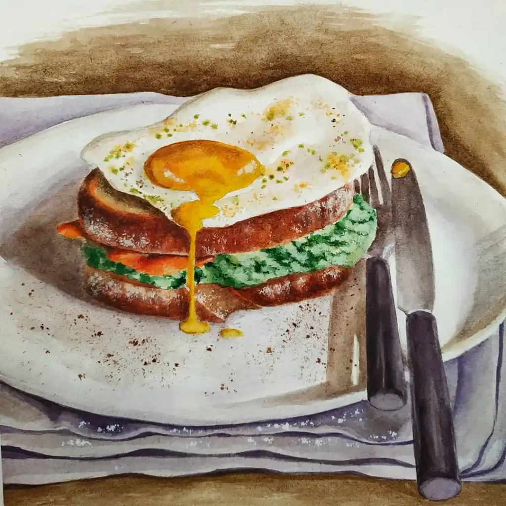 Watercolor food Drawing Ideas 16