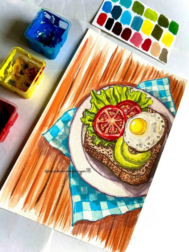 Watercolor food Drawing Ideas 2