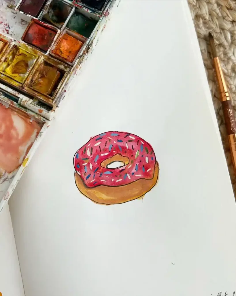 Watercolor food Drawing Ideas 20
