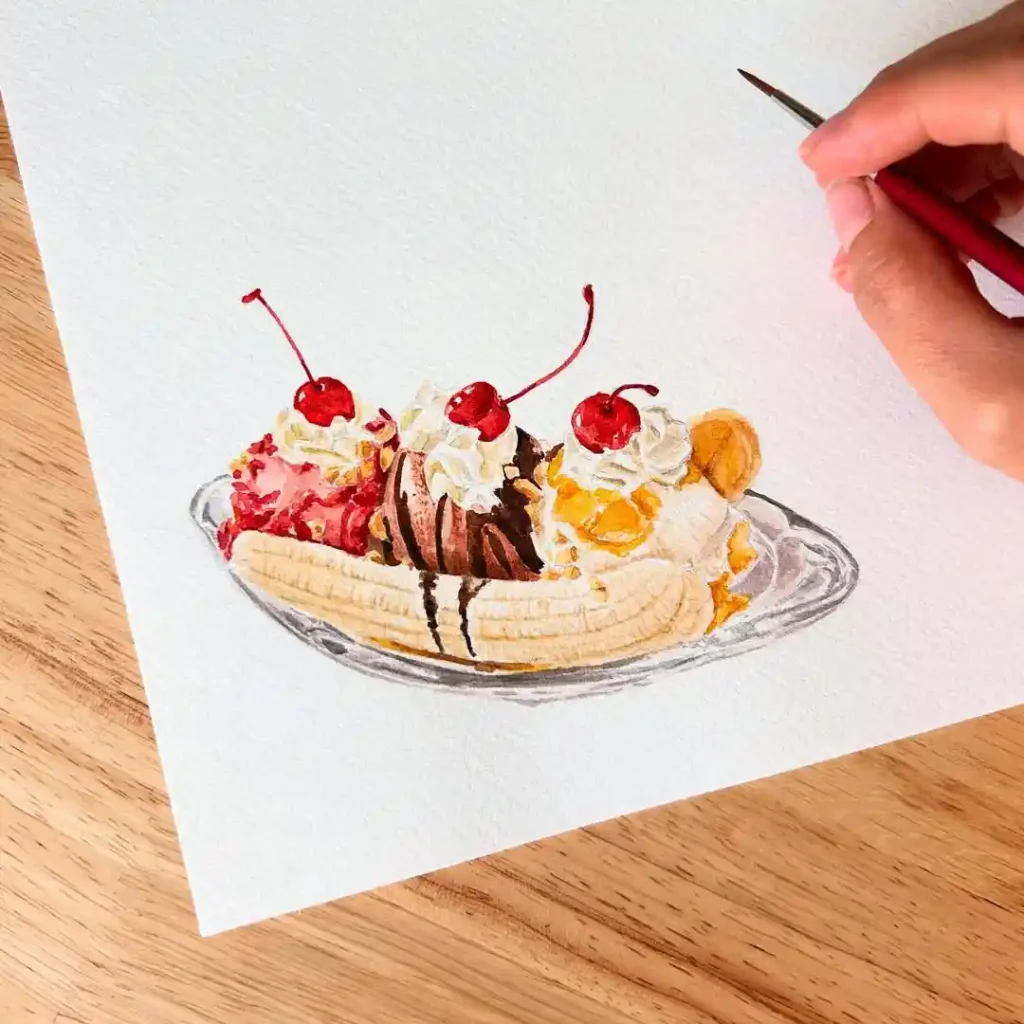 Watercolor food Drawing Ideas 21