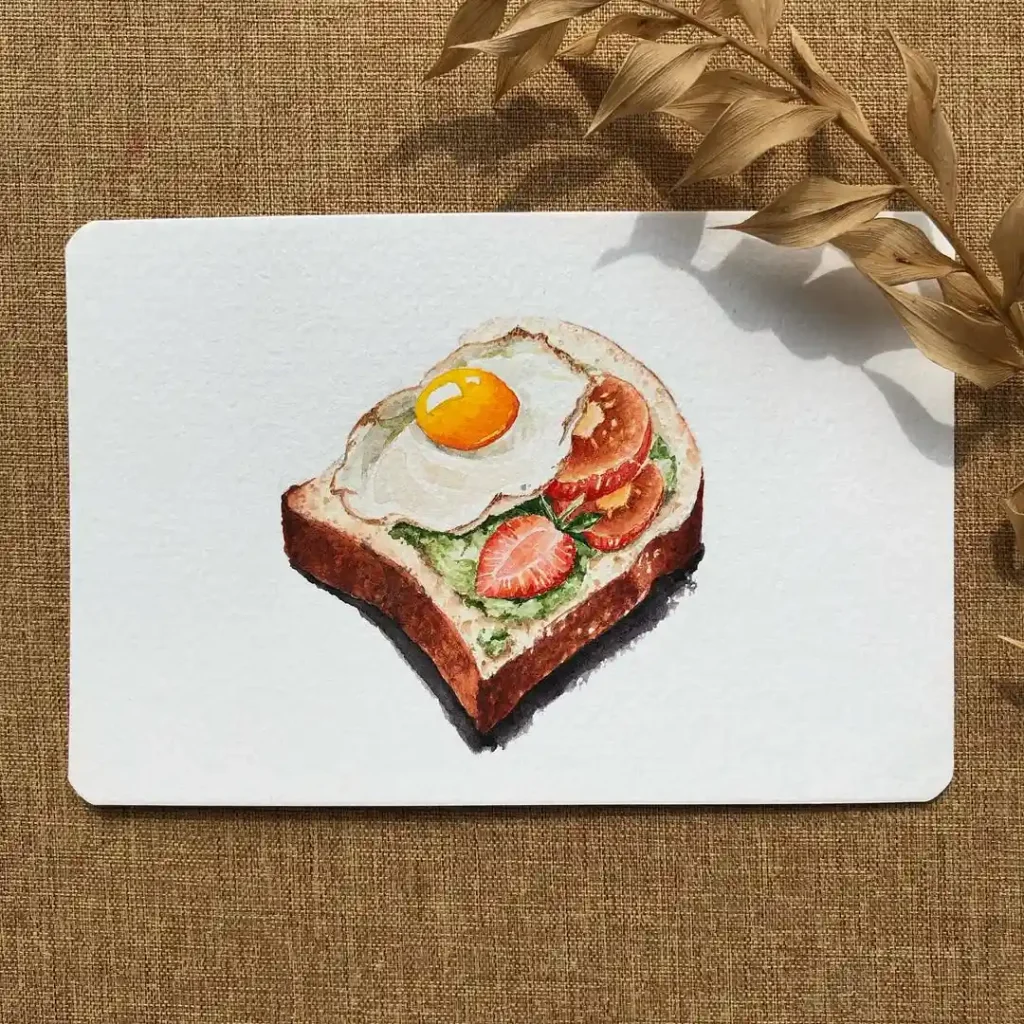 Watercolor food Drawing Ideas 25
