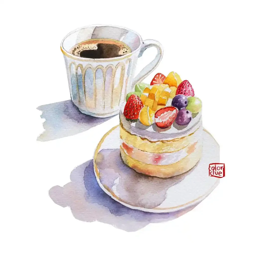 Watercolor food Drawing Ideas 5