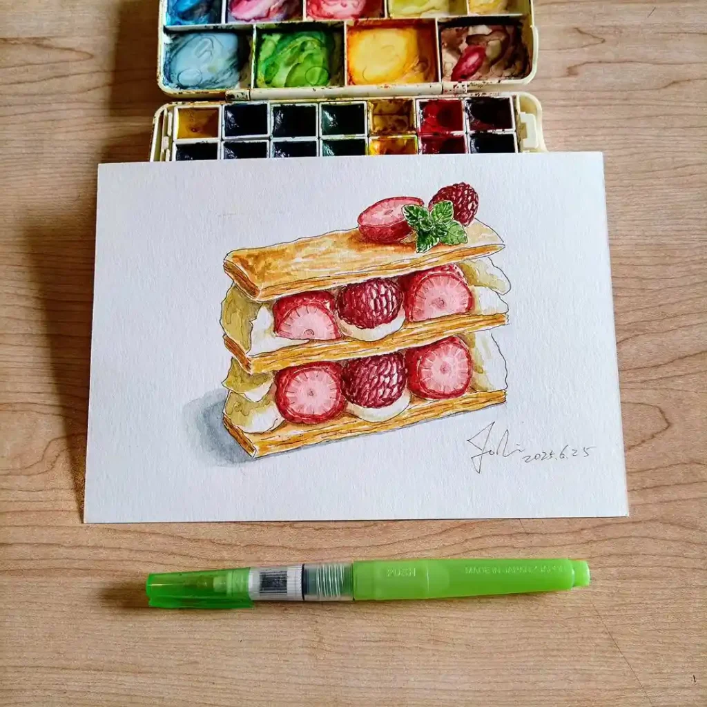 Watercolor food Drawing Ideas 6