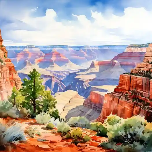 Watercolor Grand Canyon Drawing Ideas 1