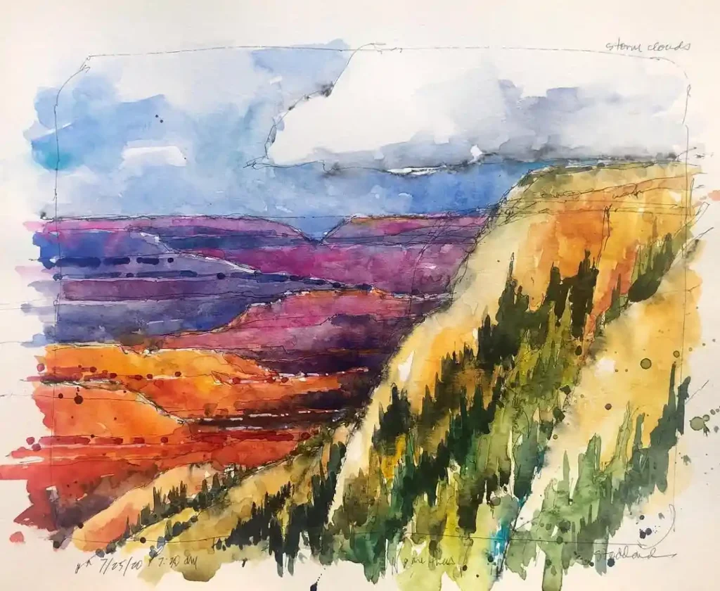 Watercolor Grand Canyon Drawing Ideas 11
