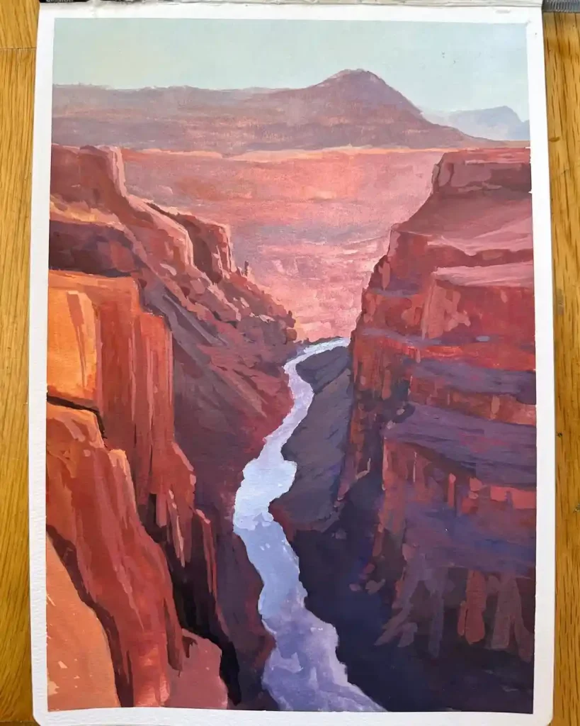 Watercolor Grand Canyon Drawing Ideas 3