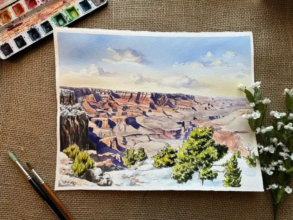 Watercolor Grand Canyon Drawing Ideas 9