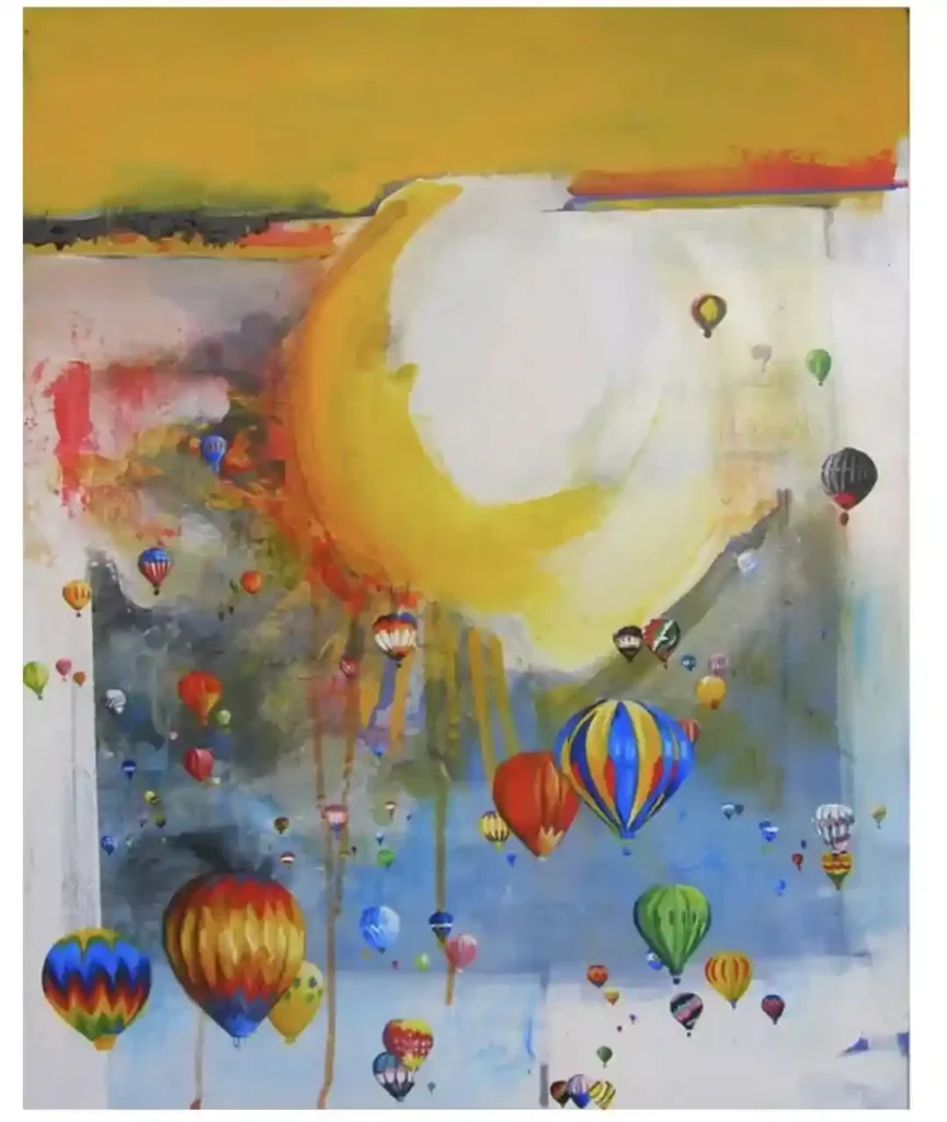 Watercolor Hot Air balloon Drawing Ideas 8