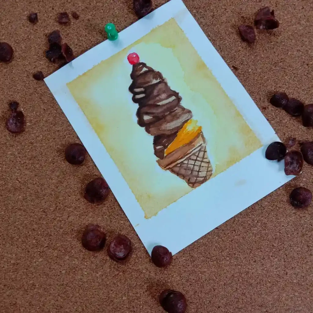 Watercolor Ice cream Drawing Ideas 12