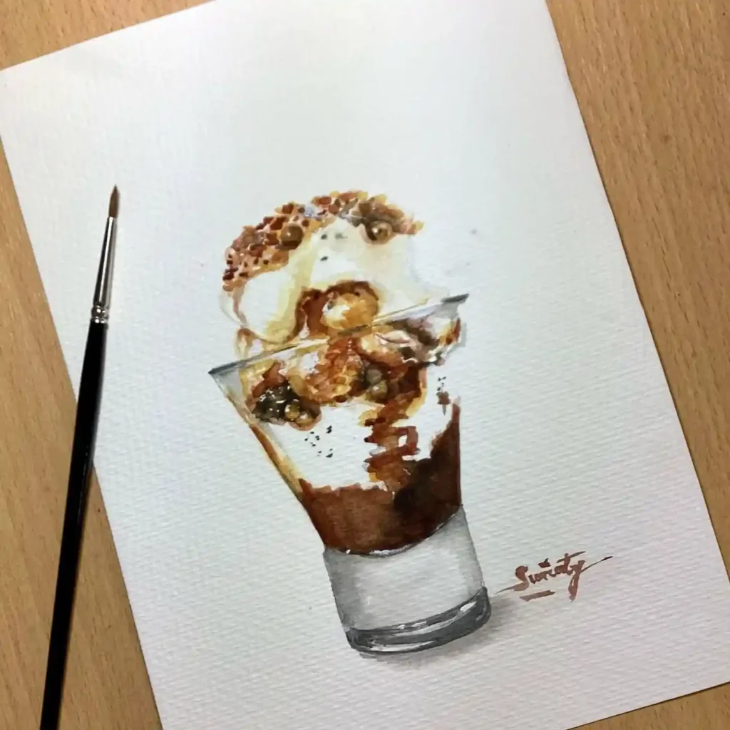 Watercolor Ice cream Drawing Ideas 13
