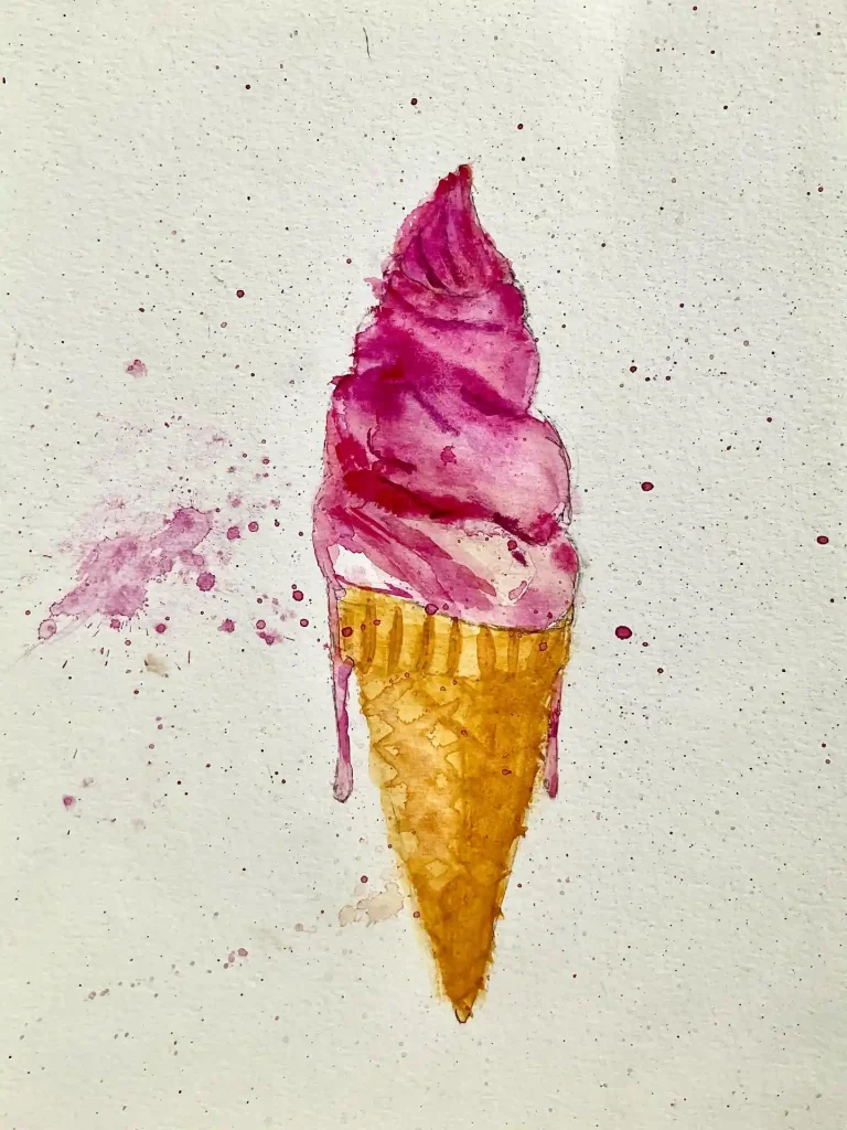 Watercolor Ice cream Drawing Ideas 14