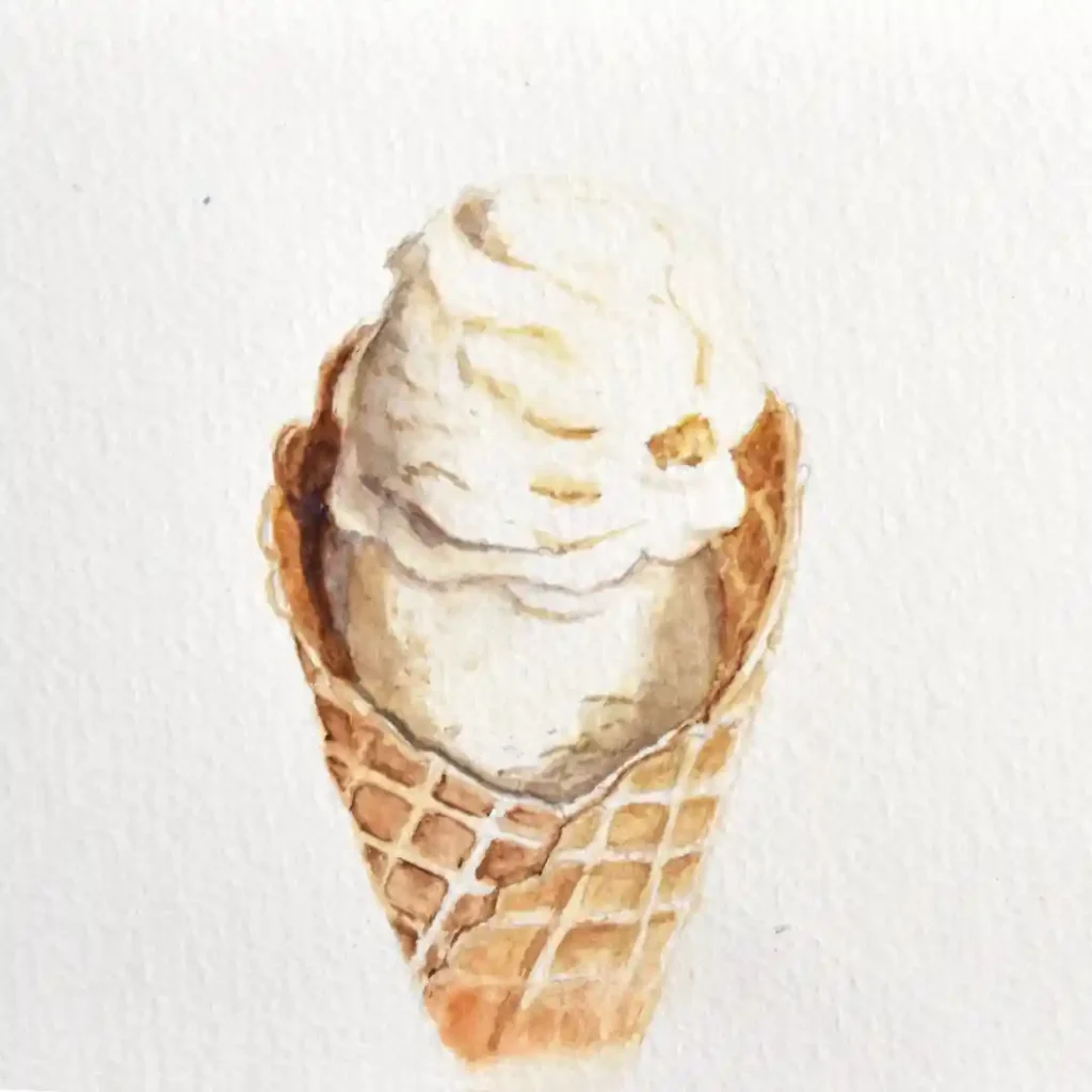 Watercolor Ice cream Drawing Ideas 16