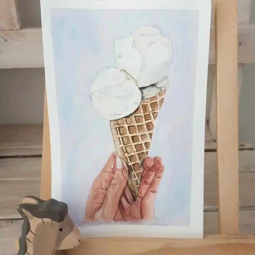 Watercolor Ice cream Drawing Ideas 17