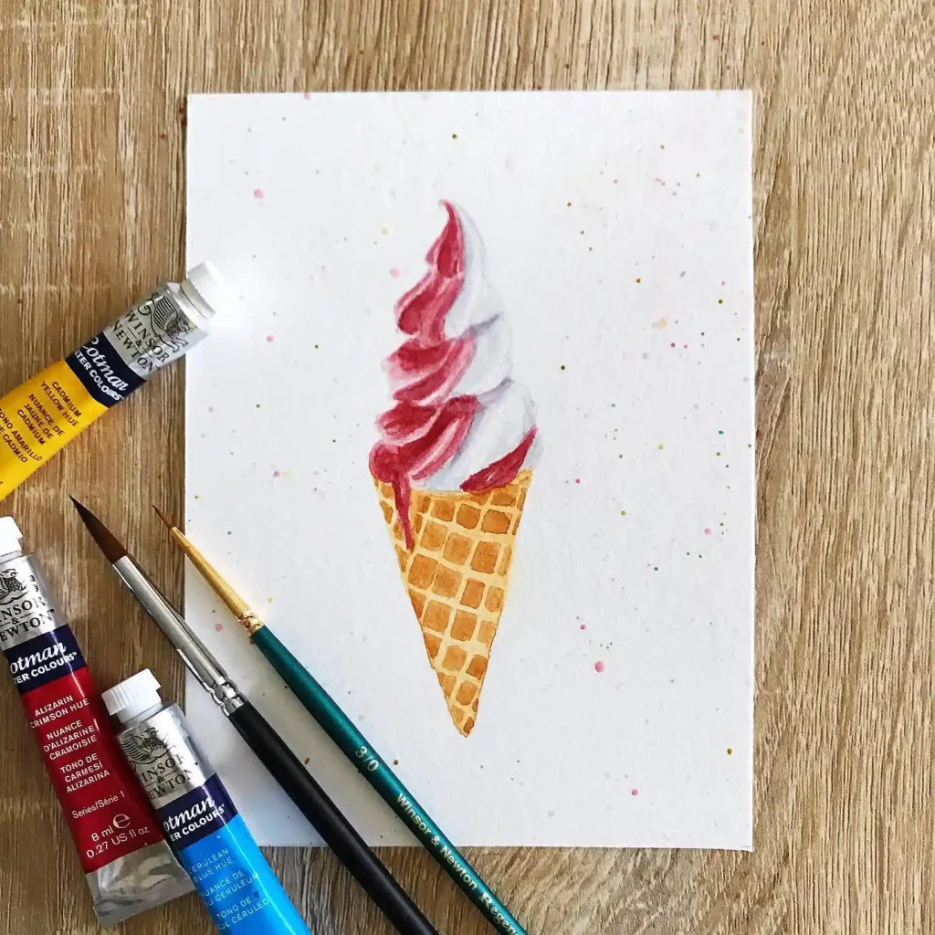 Watercolor Ice cream Drawing Ideas 21