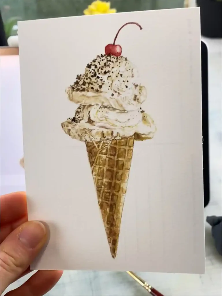Watercolor Ice cream Drawing Ideas 22
