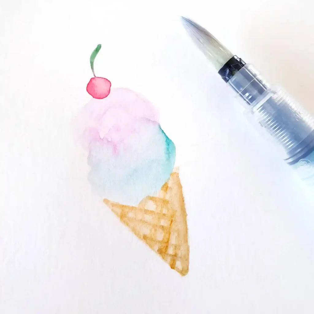 Watercolor Ice cream Drawing Ideas 26