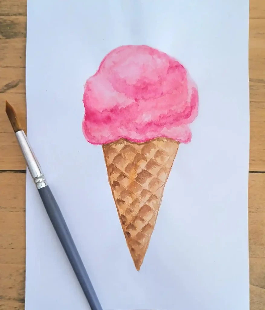 Watercolor Ice cream Drawing Ideas 27