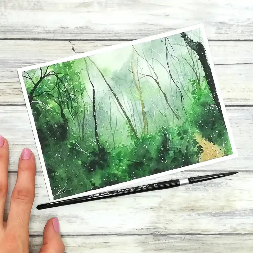 Watercolor Jungle Drawing Ideas 13