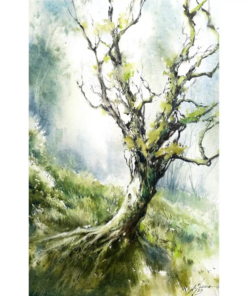 Watercolor Jungle Drawing Ideas 14