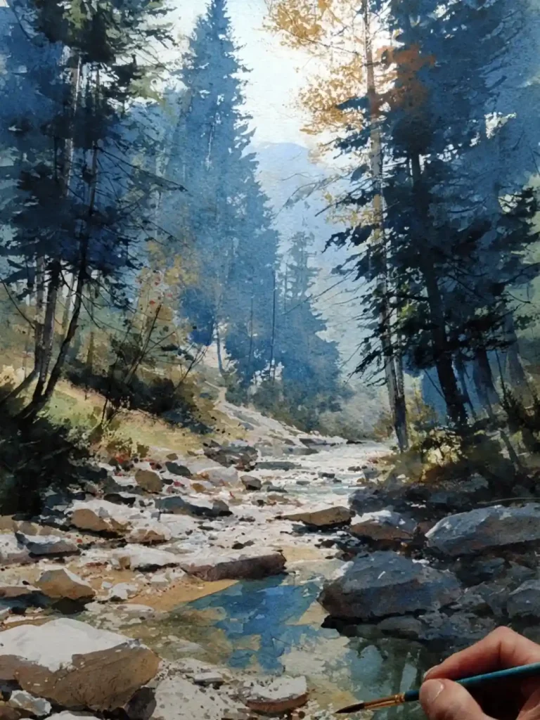 Watercolor Jungle Drawing Ideas 28