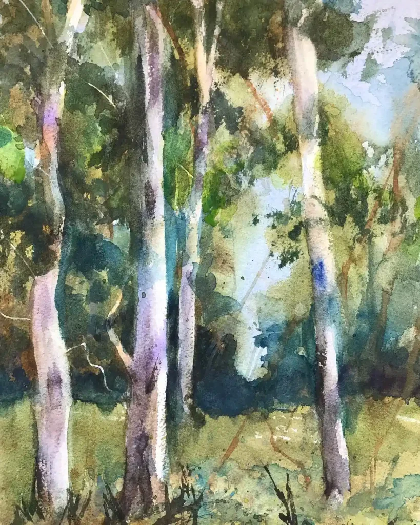 Watercolor Jungle Drawing Ideas 34