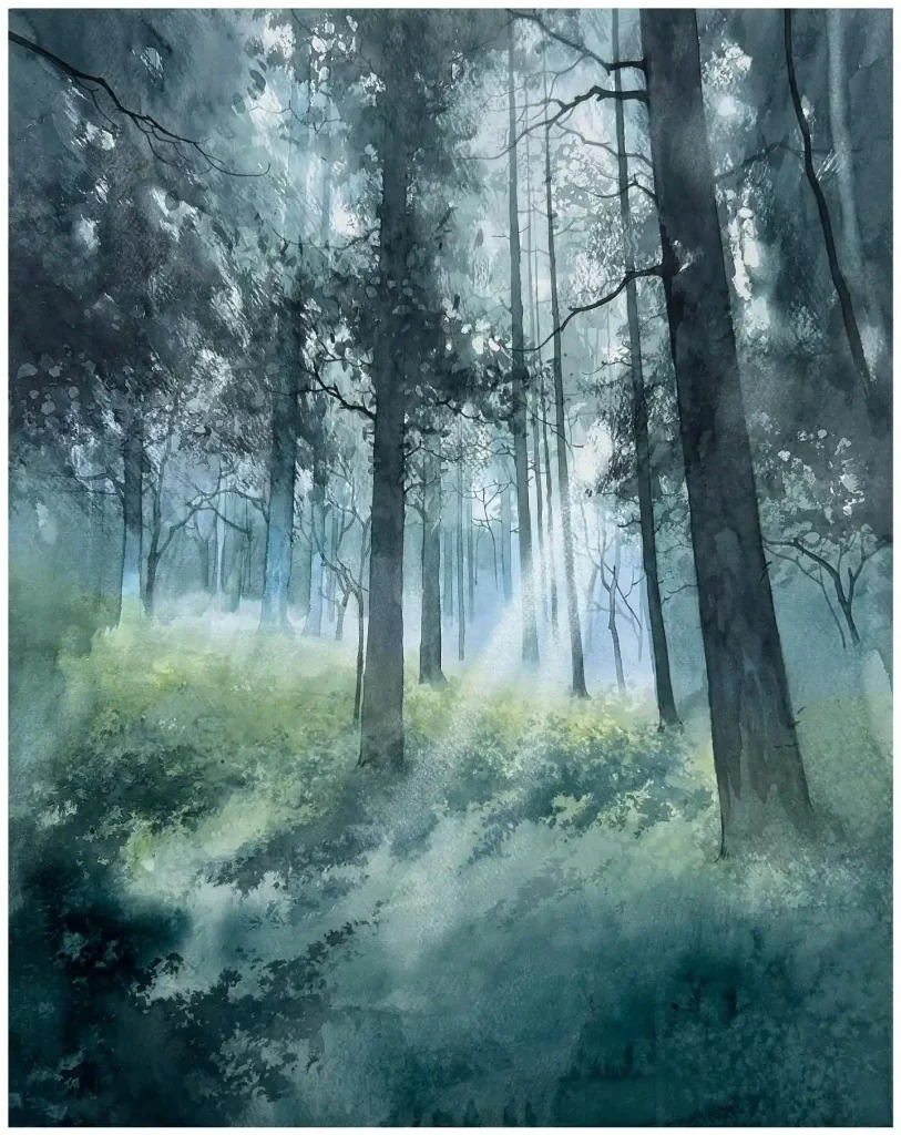 Watercolor Jungle Drawing Ideas 35