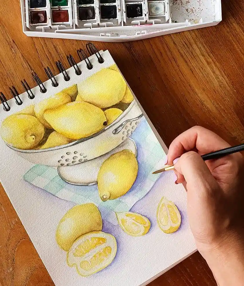 Watercolor Lemon Drawing Ideas 13